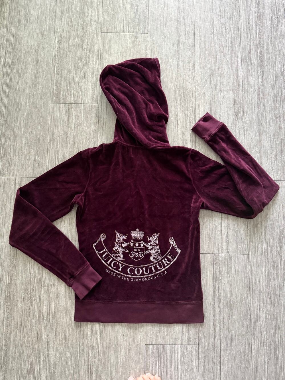 juicy couture purple velour zip up juicy couture made in the glamorous usa